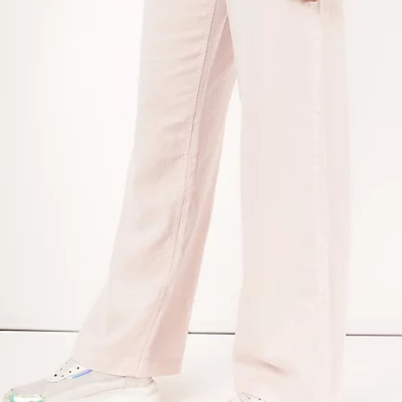 Linen Mix Plain Wide Leg Trousers - Picture 3 of 4